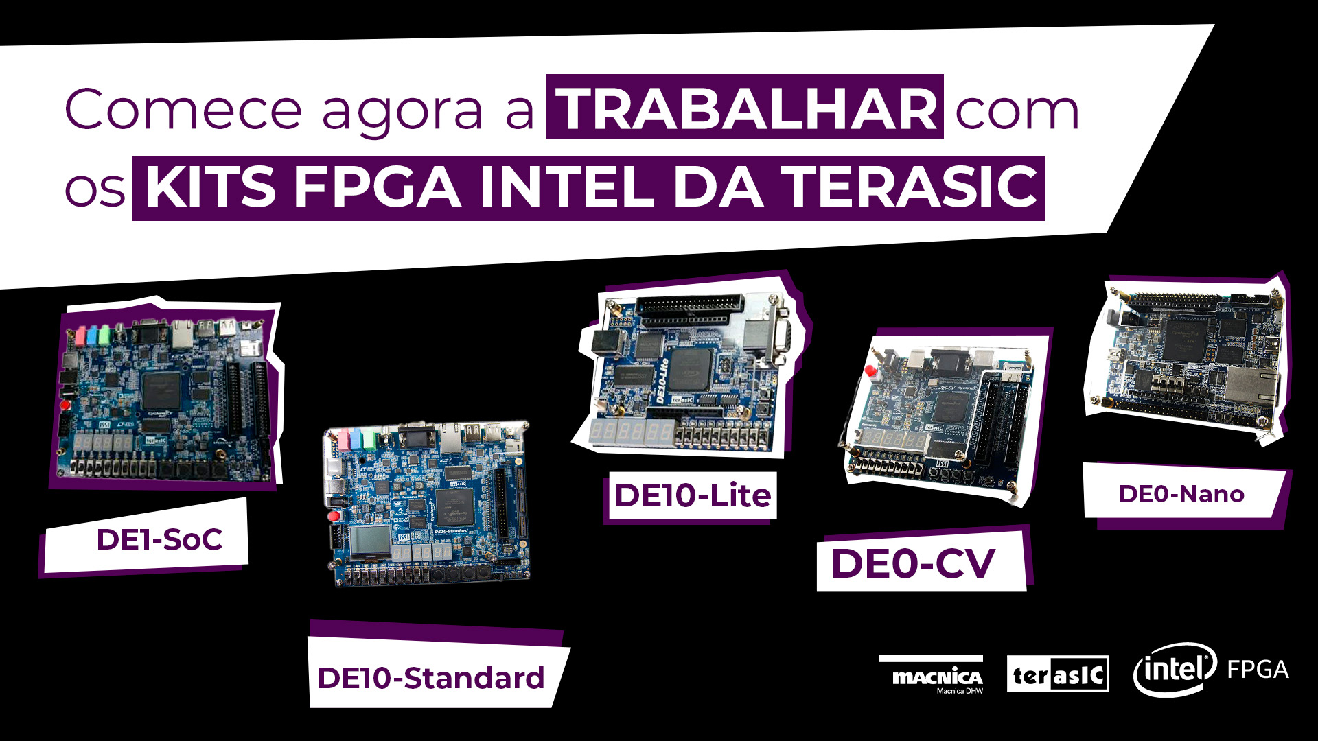 Comece agora a trabalhar com os kits FPGA Intel da Terasic